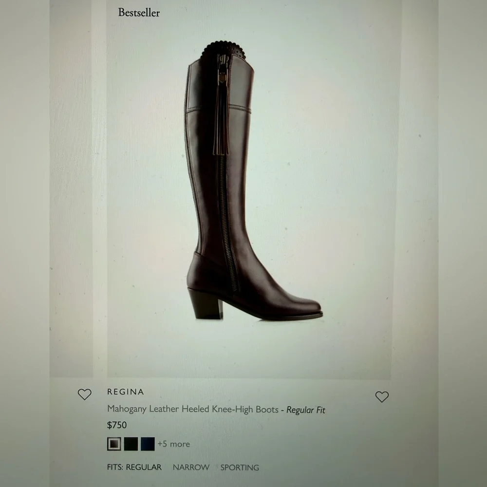 Fairfax & Favor Regina mahogany leather boots regular fit size 9 1/2 - Picture 8 of 9